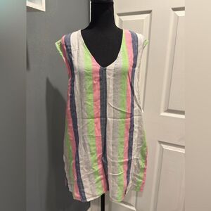 Glam Colorful Striped Sleeveless Tunic